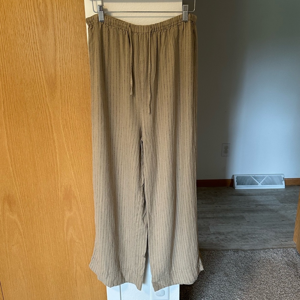 We Wore What Tan Tie Waist Pants